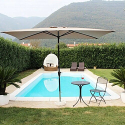 Cosma Parasol de jardin 2x3m en polyester blanc Poly