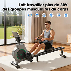 Avis Rameur d'intérieur Silencieux iScooter QK530 16 niveaux de résistance, avec affichage numérique et siège XL confortable Noir