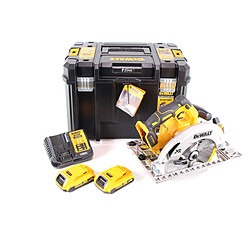 DeWalt DCS 572 D2 Scie circulaire portative sans fil 18V 184 x 16 mm + 2x batterie 2,0Ah + chargeur + T-STAK