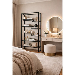 Bibliothèque étagère Protocole Home Noir mat 100x30x180 cm