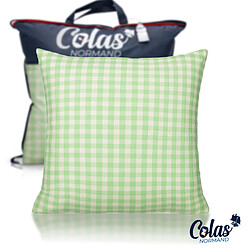 Colas Normand Oreiller moelleux aux motifs vichy vert 60X60cm