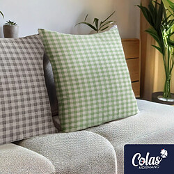 Colas Normand Oreiller moelleux aux motifs vichy vert 60X60cm