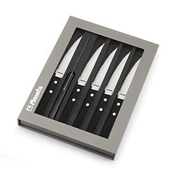 Coffret 6 couteaux steak lame crantée noir - 700000MB02RB6 - Steak Pizza - AMEFA