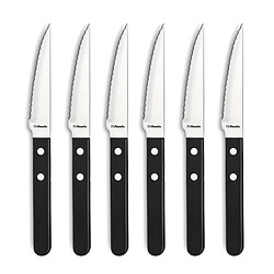 Coffret 6 couteaux steak lame crantée noir - 700000MB02RB6 - Steak Pizza - AMEFA