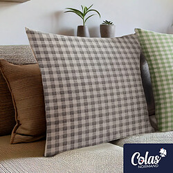 Colas Normand Oreiller moelleux aux motifs vichy gris 60X60cm