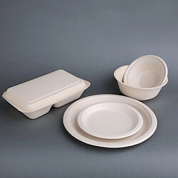 Avis Bols Ronds Compostables en Bagasse Coloris Naturel - Lot de 50 - Fiesta Green