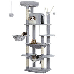 PAWZ Road Arbre à Chat 7 Niveaux 170 cm Gris Foncé