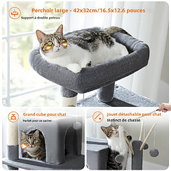Acheter Pawz road Arbre à chat 7 niveaux - 170 cm - Gris foncé