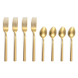 Amefa Escade Satiné - Lot de 4 cuillères moka et 4 fourchettes à gâteau
