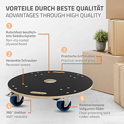 Acheter Ecd Germany Chariot de transport à roulettes pivotantes 2 freins 800kg de charge rond Ø 67cm