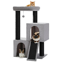 PAWZ Road Arbre à Chat 114 cm Griffoirs XXL et Doubles Condos Beige