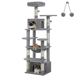 PAWZ Road Arbre à Chat Géant 164 cm avec Griffoir et Condo Gris Foncé M