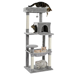 PAWZ Road Arbre à Chat 143 cm avec Hamac et Maison Beige L