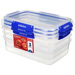 Boîte Alimentaire Rectangulaire Sistema Klip IT Plus 2,2 Litres - Lot de 3 - Sistema