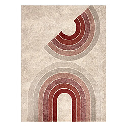 RUGSX Tapis FUSION 0807 crème bordeaux - Géométrique, moderne, abstrait 120x170 cm