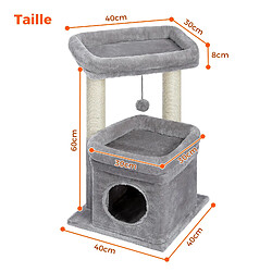 PAWZ Road Petit Arbre à Chat avec Perchoir XL 70 cm Beige