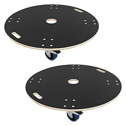 Ecd Germany Lot de 2 chariot de transport à roulettes pivotantes 2 freins 800kg rond Ø 87cm