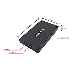 Disque SSD Externe Verbatim Metal Mini 512GB USB-C Noir pas cher