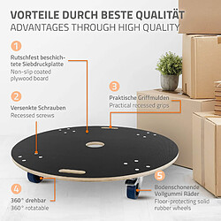 Avis Ecd Germany Lot de 2 chariot de transport à roulettes pivotantes 2 freins 800kg rond Ø 87cm