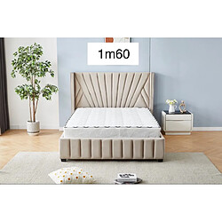 PROTOCOLE HOME Lit HATICE en velours 2 places — 140x190 ou 160x200.