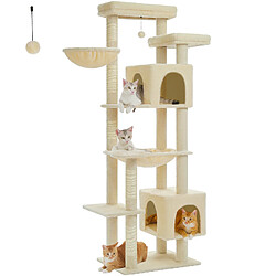PAWZ Road Arbre à Chat XXL avec 2 Grands Condos 175 cm Beige