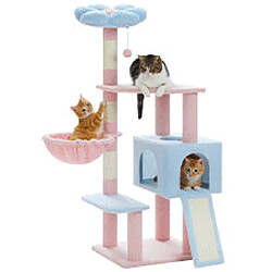 PAWZ Road Arbre à Chat Fleur en Sisal 120 cm Bleu