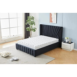 PROTOCOLE HOME Lit HATICE en velours 2 places — 140x190 ou 160x200.