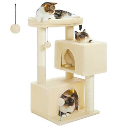 PAWZ Road Arbre à Chat Compact avec 2 Condos 80 cm Beige