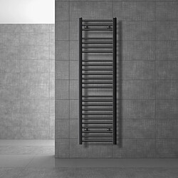 LuxeBath Radiateur de salle de bain Sahara raccord central sèche-serviettes noir 40x150cm