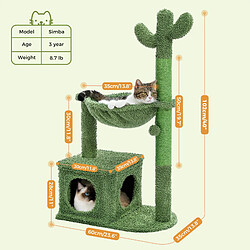 PAWZ Road Arbre à Chat Cactus Design 4-en-1 Vert 102 cm