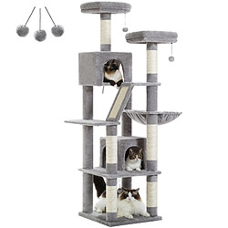 PAWZ Road Grand Arbre à Chat Multi-Niveaux 180 cm Gris