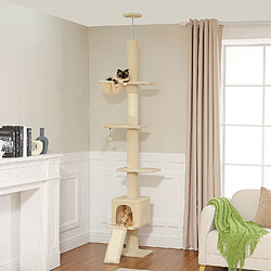 Avis Pawz road Arbre à chat réglable en hauteur - 216-273 cm - Beige