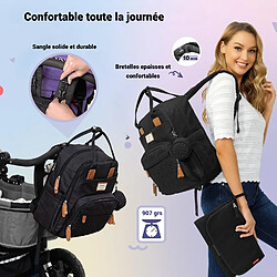 Ruvalino Sac à dos à langer bébé multifonctions 18 poches