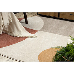 RUGSX Tapis FUSION 5706 crème terre cuite Shape - Géométrique, moderne, abstrait, irrégulier 200x290 cm pas cher