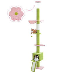 PAWZ Road Arbre à Chat Réglable en Hauteur 216-273 cm Gris
