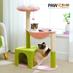 PAWZ Road Arbre à Chat Fleur 93 cm Vert / Rose