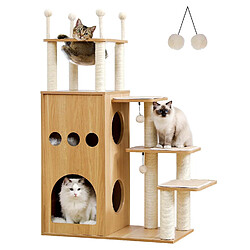 PAWZ Road Arbre à Chat Luxueux en Bois 130 cm Beige