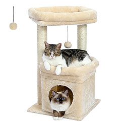 PAWZ Road Petit Arbre à Chat avec Perchoir XL 70 cm Beige
