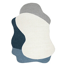 RUGSX Tapis FUSION 5710 blanc bleu foncé Shape - Abstraction, moderne, abstrait, irrégulier 200x290 cm
