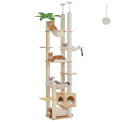 PAWZ Road Arbre à Chat du Sol au Plafond 237-256 cm Beige