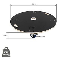 Ecd Germany Lot de 2 chariot de transport à roulettes pivotantes 2 freins 800kg rond Ø 87cm pas cher