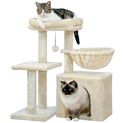 PAWZ Road Petit Arbre à Chat 72 cm avec Hamac Beige