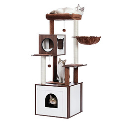 PAWZ Road Arbre à Chat Moderne en Bois 144 cm Noir