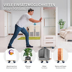 Acheter Ecd Germany Lot de 2 chariot de transport à roulettes pivotantes 2 freins 800kg rond Ø 87cm
