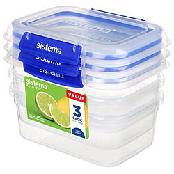 Boîte Alimentaire Rectangulaire Sistema Klip IT Plus 1 Litre - Lot de 3 - Sistema
