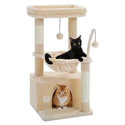 PAWZ Road Petit Arbre à Chat 83 cm avec Grand Condo Beige
