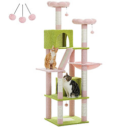PAWZ Road Grand Arbre à Chat Multi-Niveaux 180 cm Fleur Rose
