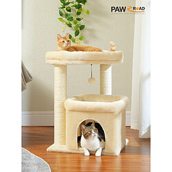 PAWZ Road Petit Arbre à Chat avec Condo Douillette 59 cm Beige