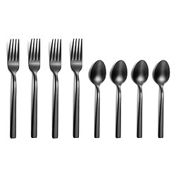 Amefa Escade Satiné - Lot de 4 cuillères moka et 4 fourchettes à gâteau