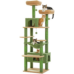 PAWZ Road Arbre à Chat Géant 184 cm avec Griffoir et Condo Beige L